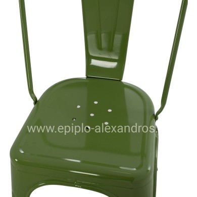 DINING CHAIR MELITA-PRO HM8641.53 METAL IN LIGHT OLIVE GREEN 44x47x84.5Hcm.