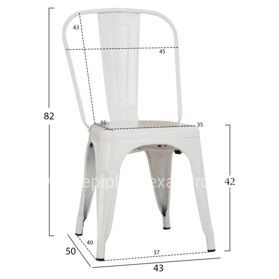 DINING CHAIR MELITA-PRO HM8641.41 METAL IN MATTE WHITE 44x47x84.5Hcm.