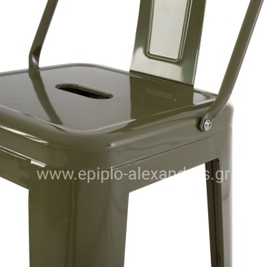 ΣΚΑΜΠΟ BAR ME ΠΛΑΤΗ ΜΕΤΑΛΛΙΚΟ MELITA-PRO HM8643.43 DARK OLIVE GREEN 42x42x100Υεκ.