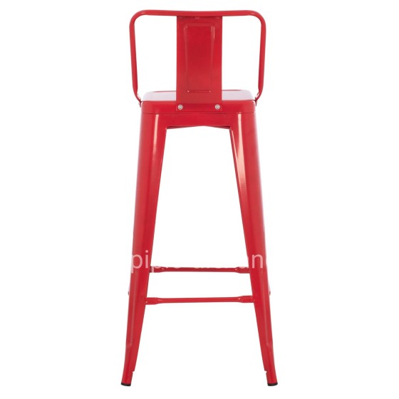 BAR STOOL WITH BACKREST MELITA-PRO HM8643.44 METAL IN RED 42x42x100Hcm.