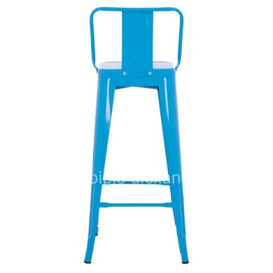 BAR STOOL WITH BACKREST MELITA-PRO HM8643.48 METAL IN BLUE 42x42x100Hcm.