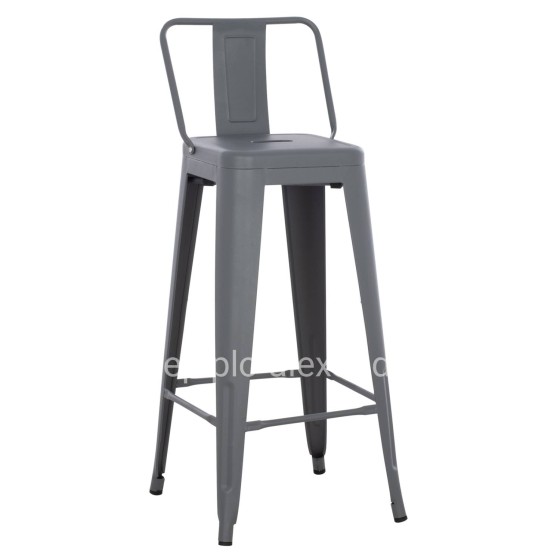 BAR STOOL WITH BACKREST MELITA-PRO HM8643.50 METAL IN GREY 42x42x100Hcm.