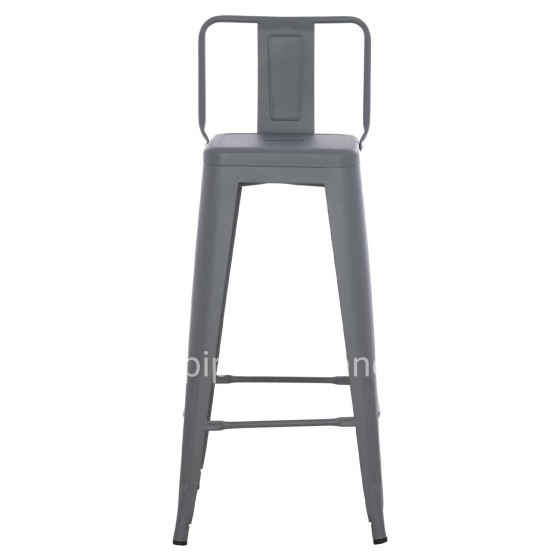 BAR STOOL WITH BACKREST MELITA-PRO HM8643.50 METAL IN GREY 42x42x100Hcm.