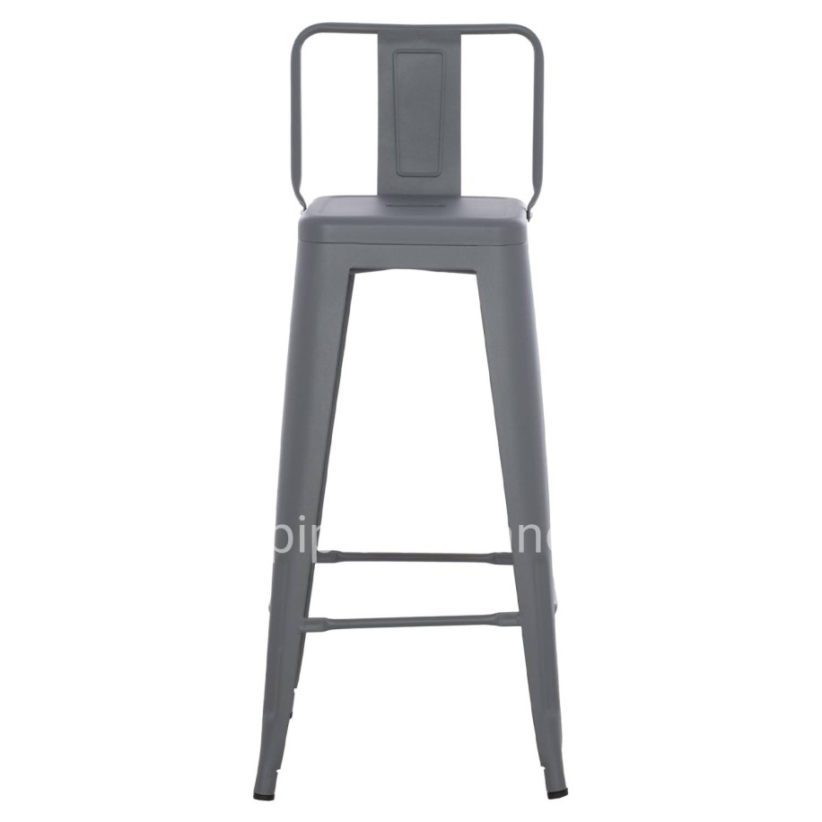 BAR STOOL WITH BACKREST MELITA-PRO HM8643.50 METAL IN GREY 42x42x100Hcm.