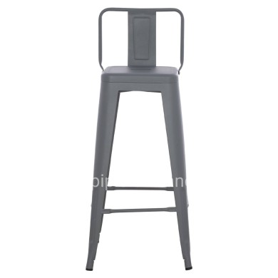 BAR STOOL WITH BACKREST MELITA-PRO HM8643.50 METAL IN GREY 42x42x100Hcm.