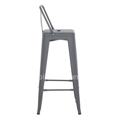 BAR STOOL WITH BACKREST MELITA-PRO HM8643.50 METAL IN GREY 42x42x100Hcm.