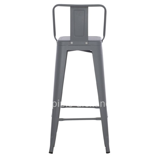 BAR STOOL WITH BACKREST MELITA-PRO HM8643.50 METAL IN GREY 42x42x100Hcm.