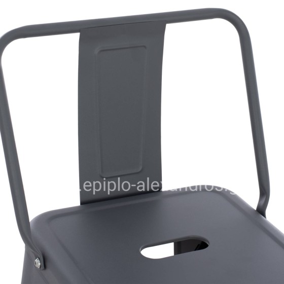 ΣΚΑΜΠΟ BAR ME ΠΛΑΤΗ ΜΕΤΑΛΛΙΚΟ MELITA-PRO HM8643.50 ΓΚΡΙ 42x42x100Υεκ.