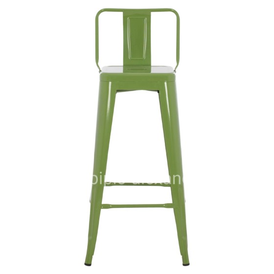 BAR STOOL WITH BACKREST MELITA-PRO HM98643.53 METAL IN LIGHT OLIVE GREEN 42x42x100Hcm.
