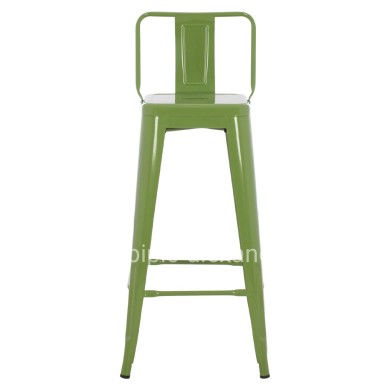 BAR STOOL WITH BACKREST MELITA-PRO HM98643.53 METAL IN LIGHT OLIVE GREEN 42x42x100Hcm.
