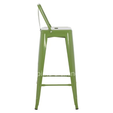 BAR STOOL WITH BACKREST MELITA-PRO HM98643.53 METAL IN LIGHT OLIVE GREEN 42x42x100Hcm.
