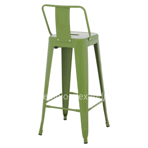 BAR STOOL WITH BACKREST MELITA-PRO HM98643.53 METAL IN LIGHT OLIVE GREEN 42x42x100Hcm.