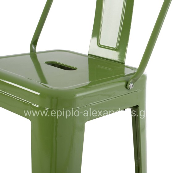 ΣΚΑΜΠΟ BAR ME ΠΛΑΤΗ ΜΕΤΑΛΛΙΚΟ MELITA-PRO HM8643.53 LIGHT OLIVE GREEN 42x42x100Υεκ.