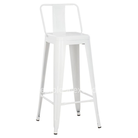 BAR STOOL WITH BACKREST MELITA-PRO HM8643.41 METAL IN MATTE WHITE 42x42x100Hcm.