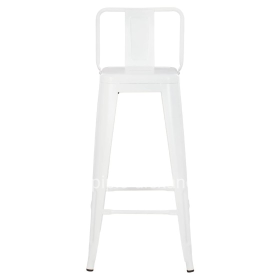 BAR STOOL WITH BACKREST MELITA-PRO HM8643.41 METAL IN MATTE WHITE 42x42x100Hcm.