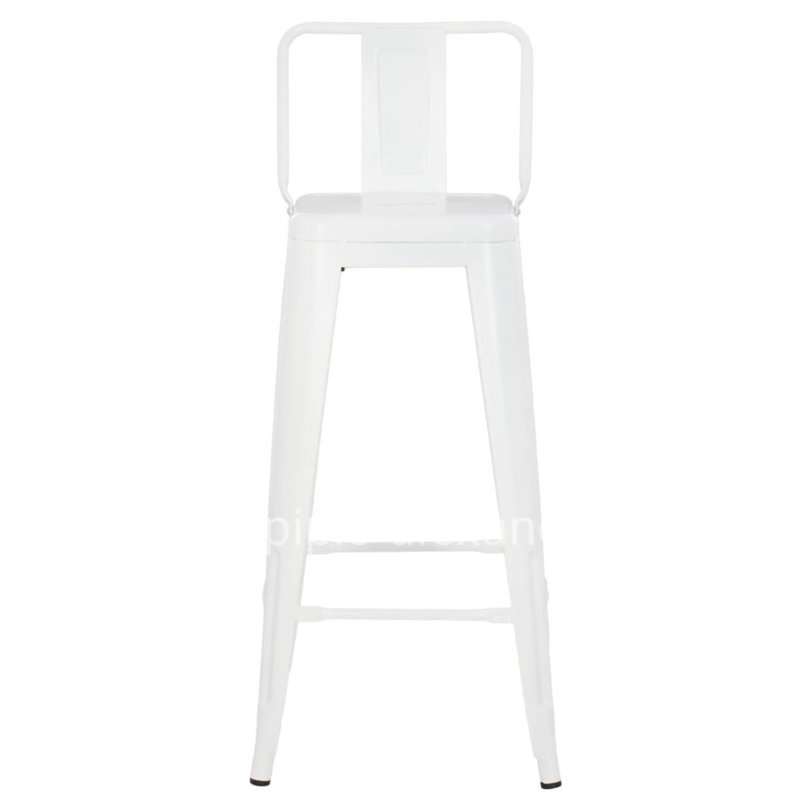 ΣΚΑΜΠΟ BAR ME ΠΛΑΤΗ ΜΕΤΑΛΛΙΚΟ MELITA-PRO HM8643.41 ΛΕΥΚΟ ΜΑΤ 42x42x100Υεκ.