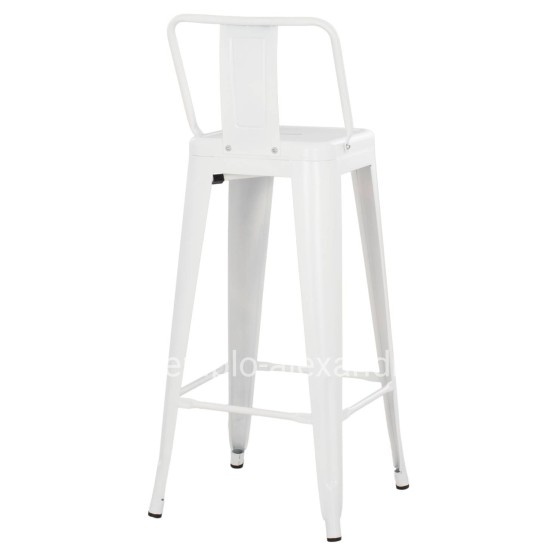 BAR STOOL WITH BACKREST MELITA-PRO HM8643.41 METAL IN MATTE WHITE 42x42x100Hcm.