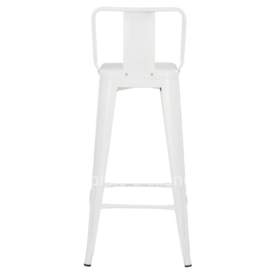 BAR STOOL WITH BACKREST MELITA-PRO HM8643.41 METAL IN MATTE WHITE 42x42x100Hcm.