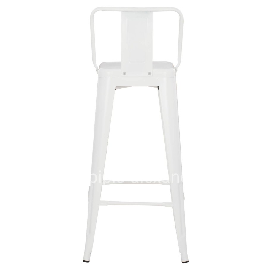 ΣΚΑΜΠΟ BAR ME ΠΛΑΤΗ ΜΕΤΑΛΛΙΚΟ MELITA-PRO HM8643.41 ΛΕΥΚΟ ΜΑΤ 42x42x100Υεκ.