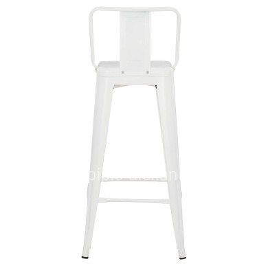BAR STOOL WITH BACKREST MELITA-PRO HM8643.41 METAL IN MATTE WHITE 42x42x100Hcm.