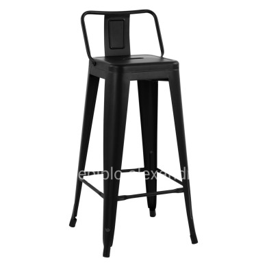 BAR STOOL WITH BACKREST MELITA-PRO HM8643.42 METAL IN MATTE BLACK 42x42x100Hcm.
