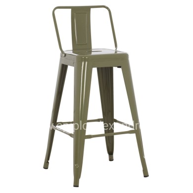 BAR STOOL MEDIUM HEIGHT MELITA-PRO HM8574.43 METAL IN DARK OLIVE GREEN 43x43x88Hcm.