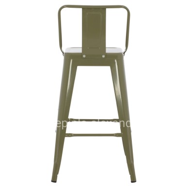 BAR STOOL MEDIUM HEIGHT MELITA-PRO HM8574.43 METAL IN DARK OLIVE GREEN 43x43x88Hcm.