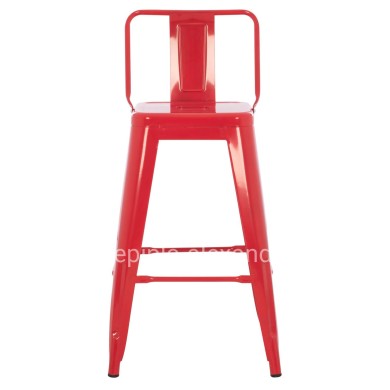 BAR STOOL MEDIUM HEIGHT MELITA-PRO HM8574.44 METAL IN RED 43x43x88Hcm.