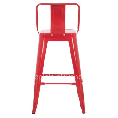 BAR STOOL MEDIUM HEIGHT MELITA-PRO HM8574.44 METAL IN RED 43x43x88Hcm.