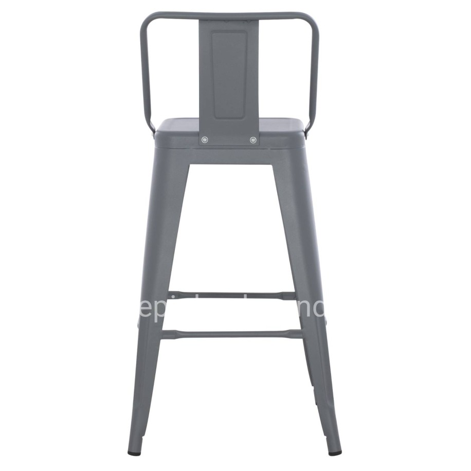 BAR STOOL MEDIUM HEIGHT MELITA-PRO HM8574.50 METAL IN GREY 43x43x88Hcm.