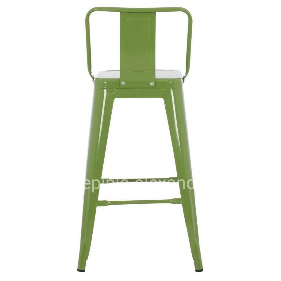 BAR STOOL MEDIUM HEIGHT MELITA-PRO HM8574.53 METAL IN LIGHT OLIVE GREEN 43x43x88Hcm.