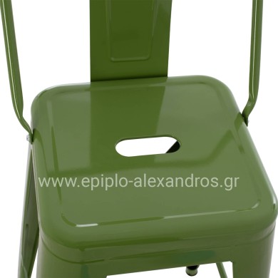 BAR STOOL MEDIUM HEIGHT MELITA-PRO HM8574.53 METAL IN LIGHT OLIVE GREEN 43x43x88Hcm.