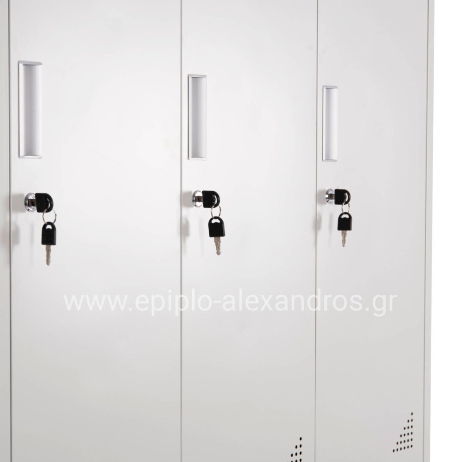 LOCKER METALLIC BRAILA HM5546.11 6 CABINETS WITH KEY LOCKS IN LIGHT GREY 90x45x185Hcm.