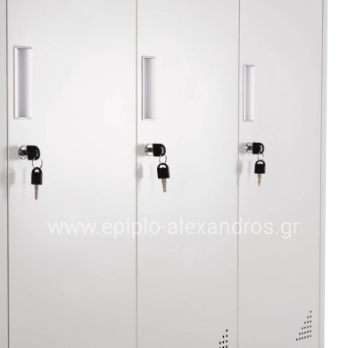 LOCKER METALLIC BRAILA HM5546.11 6 CABINETS WITH KEY LOCKS IN LIGHT GREY 90x45x185Hcm.