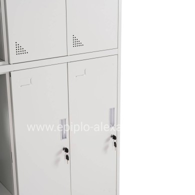 LOCKER METALLIC BRAILA HM5546.11 6 CABINETS WITH KEY LOCKS IN LIGHT GREY 90x45x185Hcm.