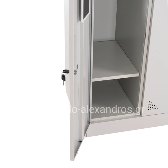 LOCKER METALLIC BRAILA HM5546.11 6 CABINETS WITH KEY LOCKS IN LIGHT GREY 90x45x185Hcm.
