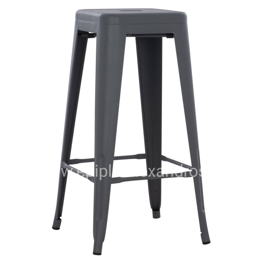 BAR STOOL MELITA-PRO HM8642.50 METAL IN GREY 43x43x78Hcm.