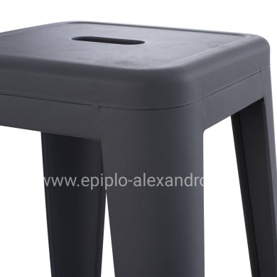 BAR STOOL MELITA-PRO HM8642.50 METAL IN GREY 43x43x78Hcm.