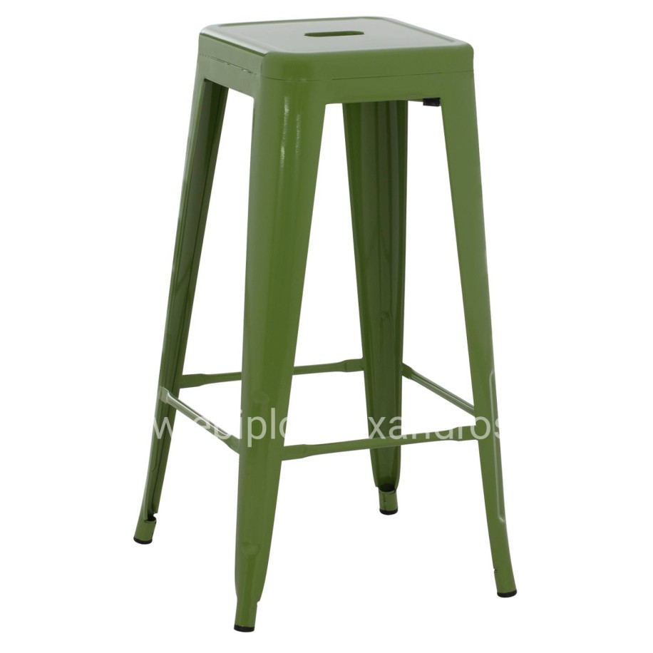 BAR STOOL MELITA-PRO HM8642.53 METAL IN LIGHT OLIVE GREEN 43x43x78Hcm.