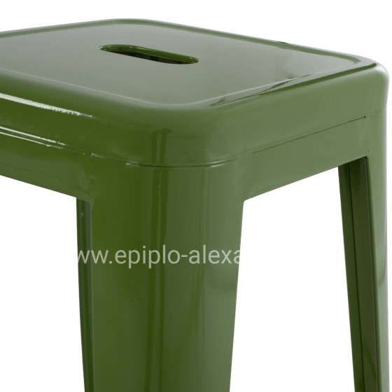 BAR STOOL MELITA-PRO HM8642.53 METAL IN LIGHT OLIVE GREEN 43x43x78Hcm.