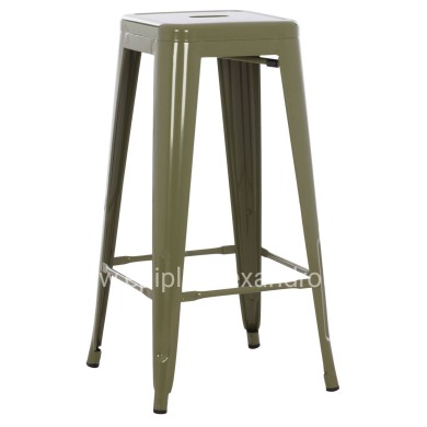 BAR STOOL MELITA-PRO HM8642.43 METAL IN DARK OLIVE 43x43x78Hcm.