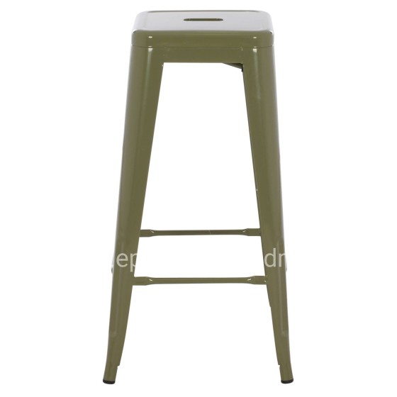 BAR STOOL MELITA-PRO HM8642.43 METAL IN DARK OLIVE 43x43x78Hcm.