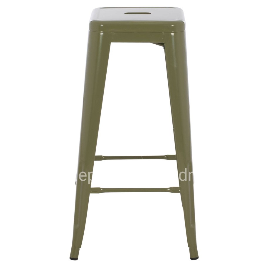 BAR STOOL MELITA-PRO HM8642.43 METAL IN DARK OLIVE 43x43x78Hcm.