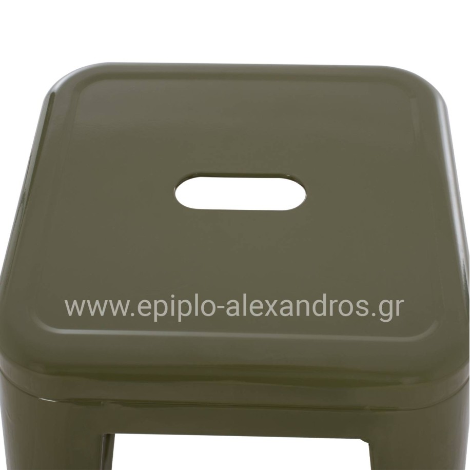 BAR STOOL MELITA-PRO HM8642.43 METAL IN DARK OLIVE 43x43x78Hcm.