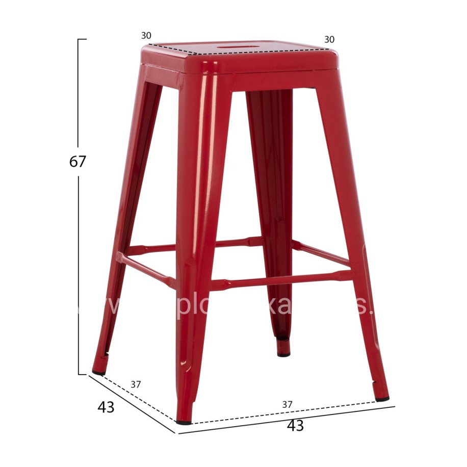 ΣΚΑΜΠΟ ΜΕΣΑΙΟΥ ΥΨΟΥΣ ΜΕΤΑΛΛΙΚΟ MELITA-PRO HM8573.44 ΚΟΚΚΙΝΟ 43x43x67Υεκ.