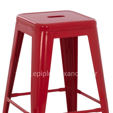 BAR STOOL MEDIUM HEIGHT MELITA-PRO HM8573.44 METAL IN RED 43x43x67Hcm.