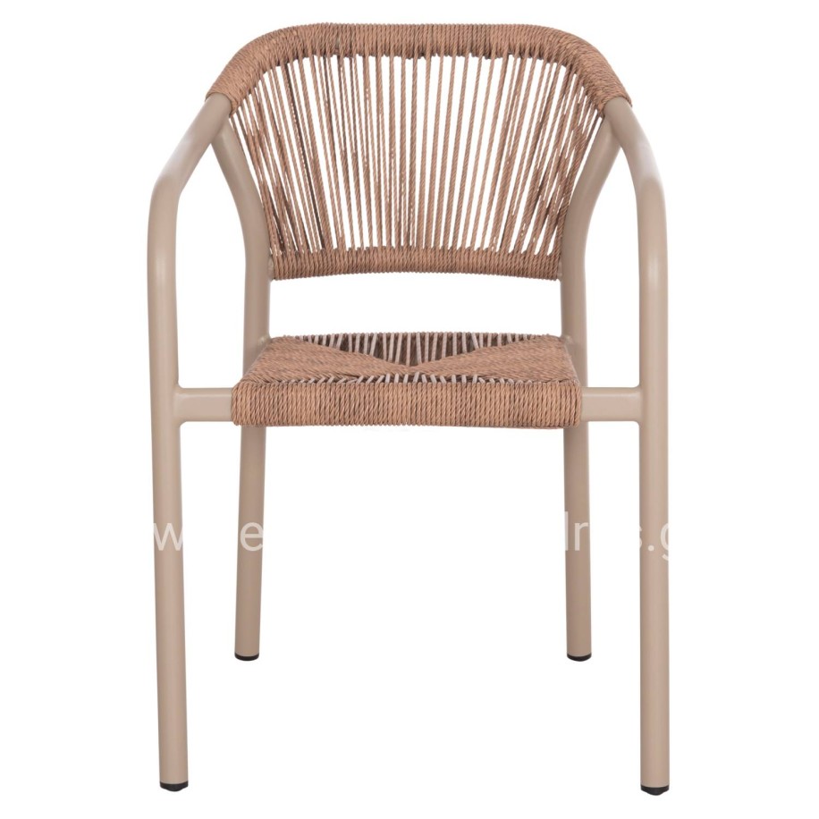 ΠΟΛΥΘΡΟΝΑ ΑΛΟΥΜΙΝΙΟΥ LUCCI HM6266.02 MOKA ΣΚΕΛΕΤΟΣ-P.E.RATTAN ΦΥΣΙΚΟ 58x56x79Υεκ