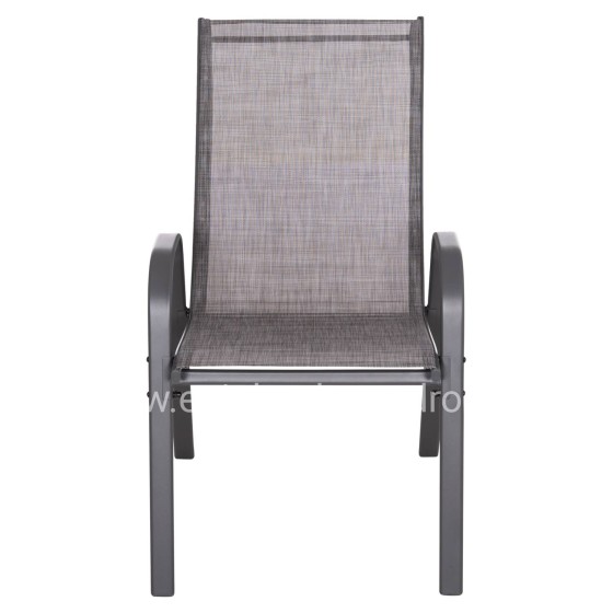 OUTDOOR ARMCHAIR LEON HM5000.41 GREY METAL FRAME & TEXTILENE-4PCS SET- 55x70x91Hcm.