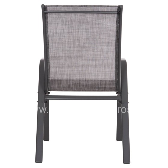 OUTDOOR ARMCHAIR LEON HM5000.41 GREY METAL FRAME & TEXTILENE-4PCS SET- 55x70x91Hcm.
