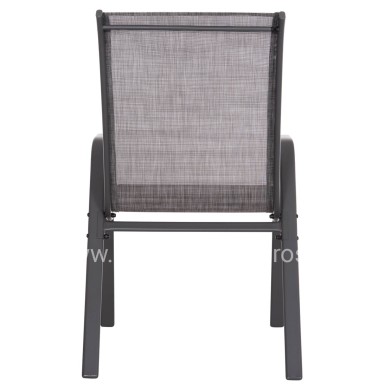 OUTDOOR ARMCHAIR LEON HM5000.41 GREY METAL FRAME & TEXTILENE-4PCS SET- 55x70x91Hcm.